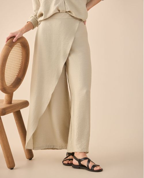 Pantalón de diseño cruzado para mujer
