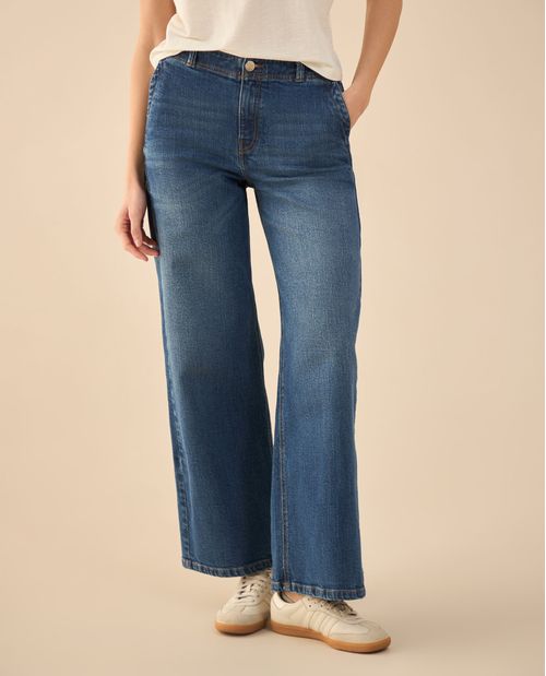 Jean Wide Leg tono oscuro para mujer