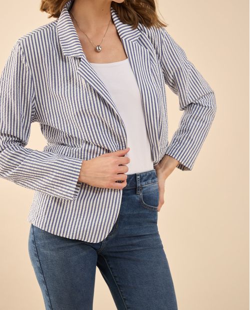 Chaqueta tipo blazer a rayas para mujer