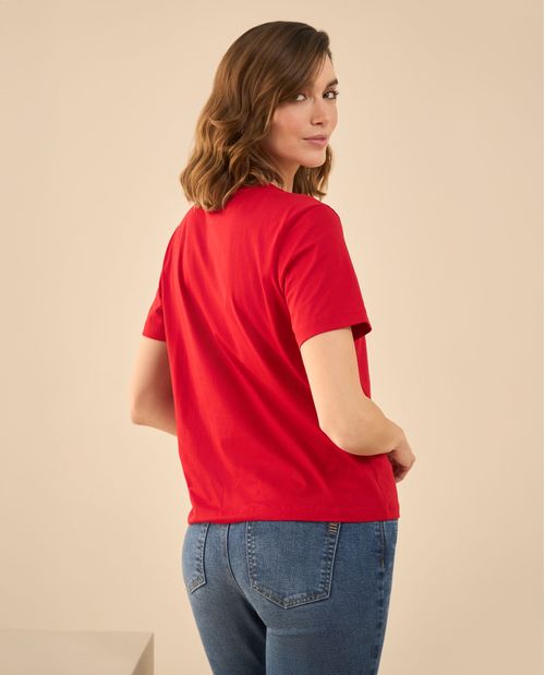Camiseta con detalles bordados para mujer