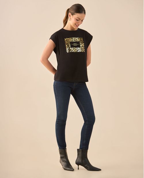 Camiseta con estampado de animal print para mujer