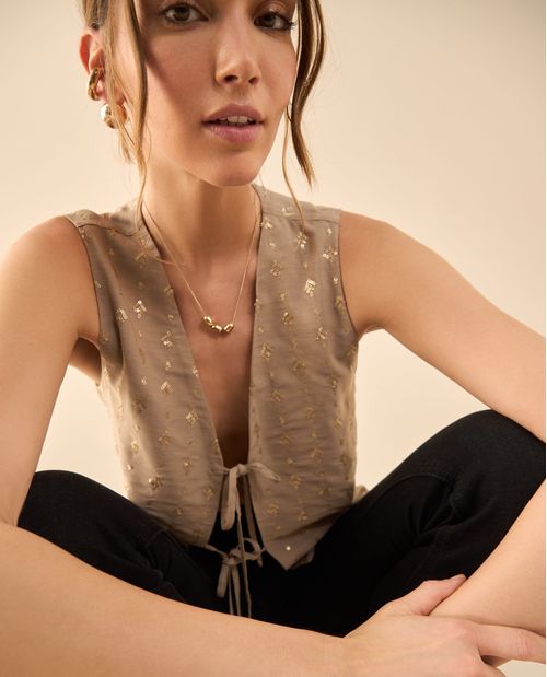 Chaleco con escote en V para mujer