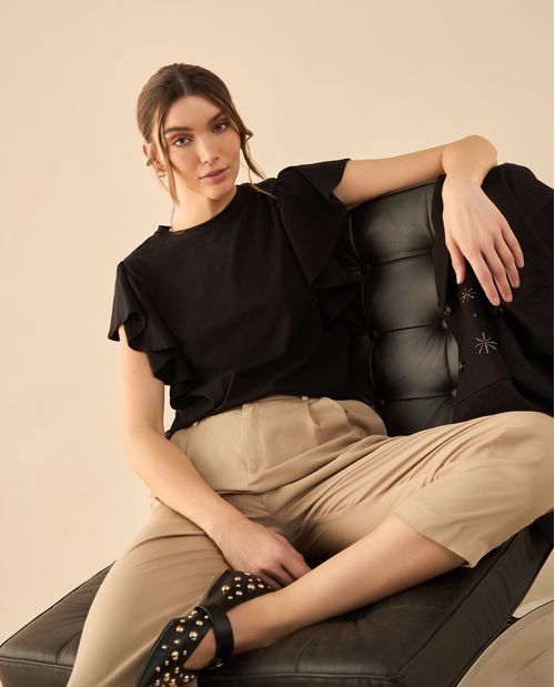 Camiseta manga corta con bolero para mujer