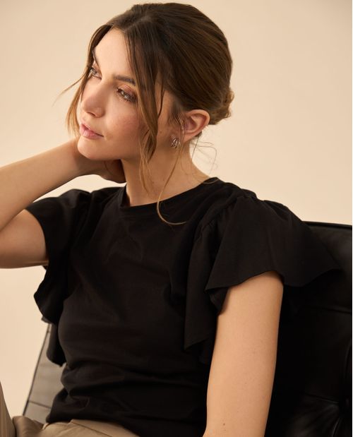 Camiseta manga corta con bolero para mujer