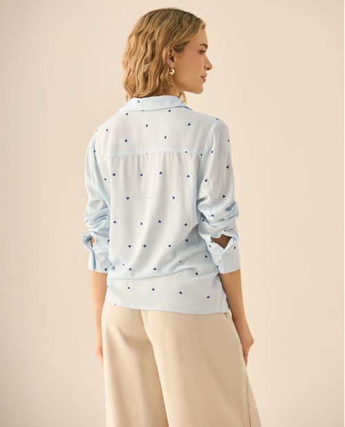 Camisa con mini prints de corazones para mujer