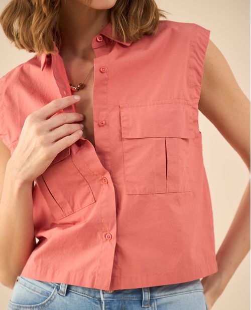 Camisa clásica de botones para mujer