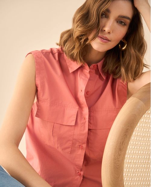 Camisa clásica de botones para mujer