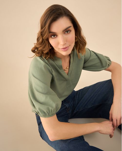 Camisa manga 3/4 para mujer