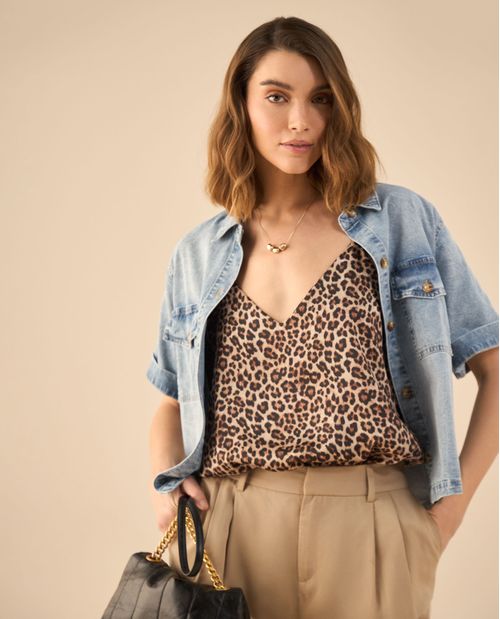 Camisa en denim para mujer