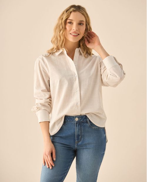 Camisa de diseño a rayas para mujer