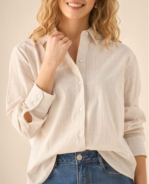 Camisa de diseño a rayas para mujer