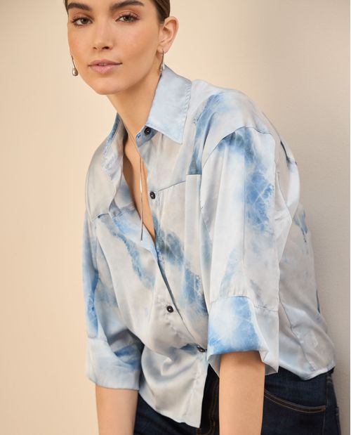 Camisa tipo satín para mujer