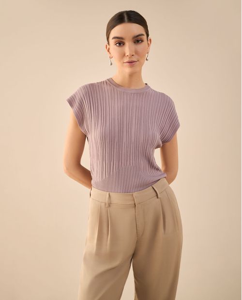 Camisa tejida de diseño cerrado