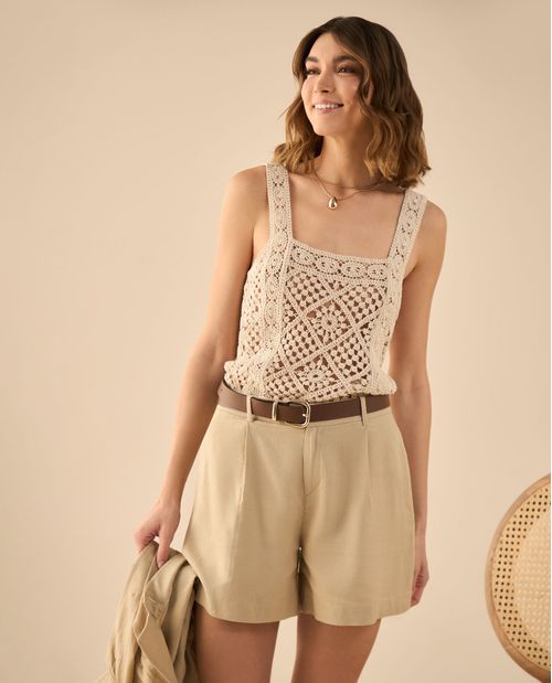 Short con elástico en cintura para mujer