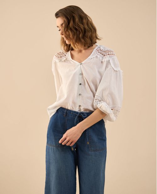 Camisa cuello neru con bolero para mujer