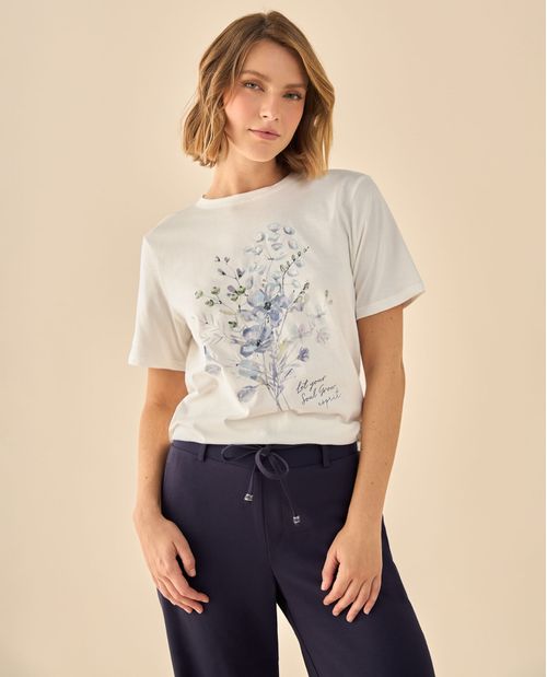 Camiseta con Estampado Floral