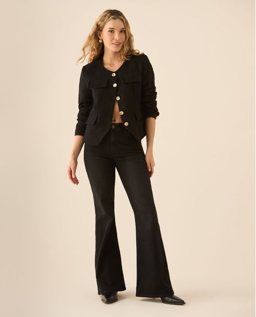 Jean Flare bota amplia para mujer