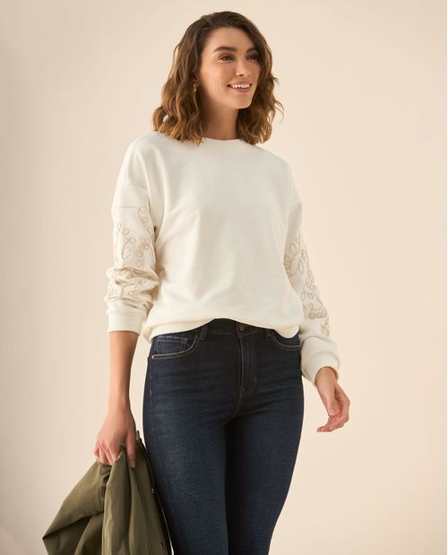 Buzo tejido de diseño cerrado para mujer