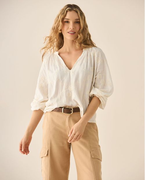 Camisa manga larga clásica para mujer