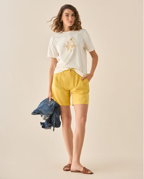 Bermuda con bolsillos en ribete en posterior para mujer