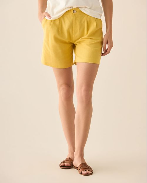 Bermuda con bolsillos en ribete en posterior para mujer