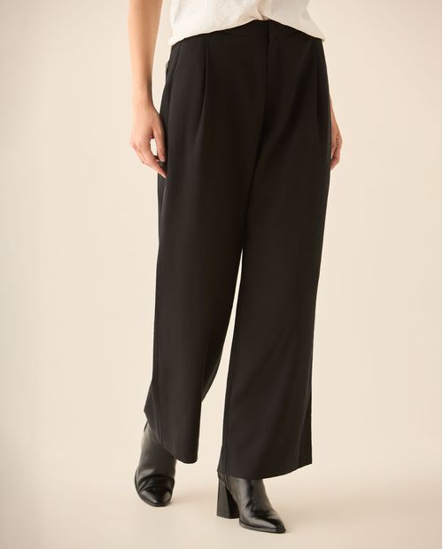 Pantalón bota recta con bolsillos de ribete en posterior para mujer