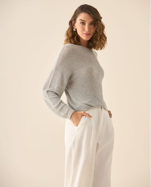 Suéter tejido con detalles brillantes