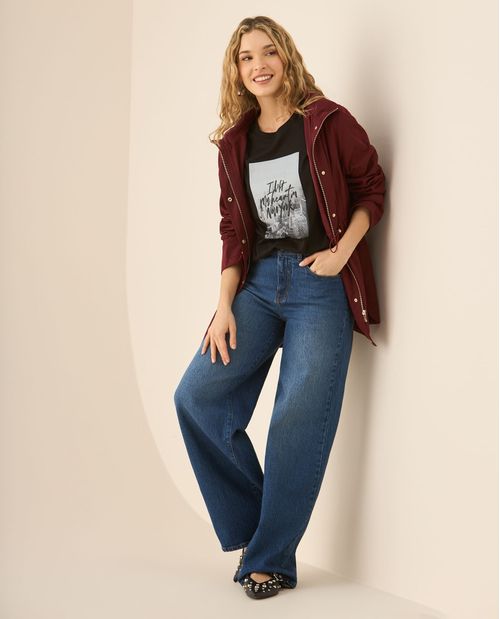 Jean Wide Leg bota recta para mujer