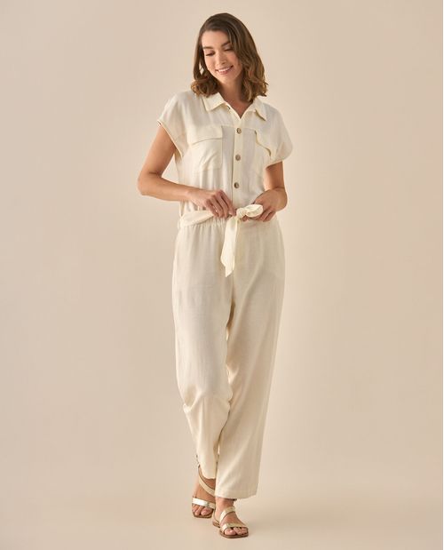 Enterizo de pantalón largo bota recta para mujer