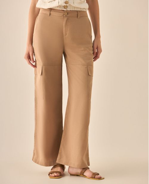 Pantalón clásico de silueta amplia para mujer