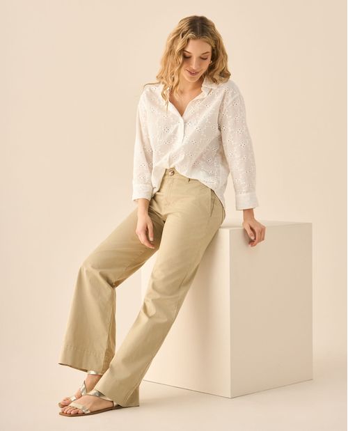 Pantalón clásico de silueta recta para mujer
