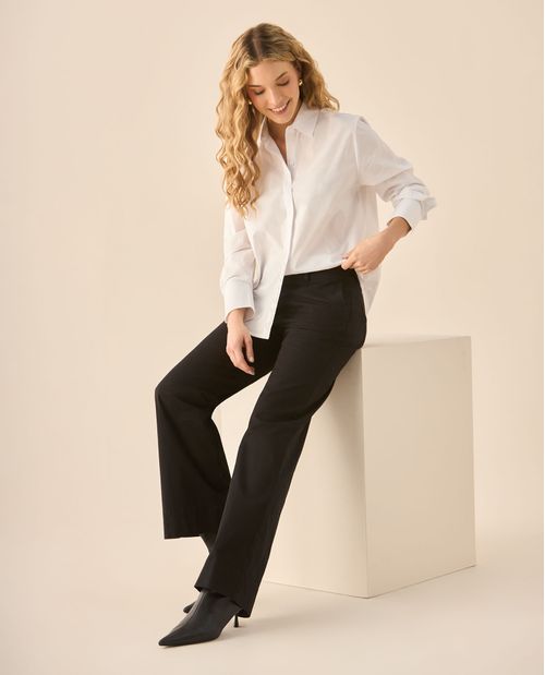 Pantalón clásico de silueta recta para mujer