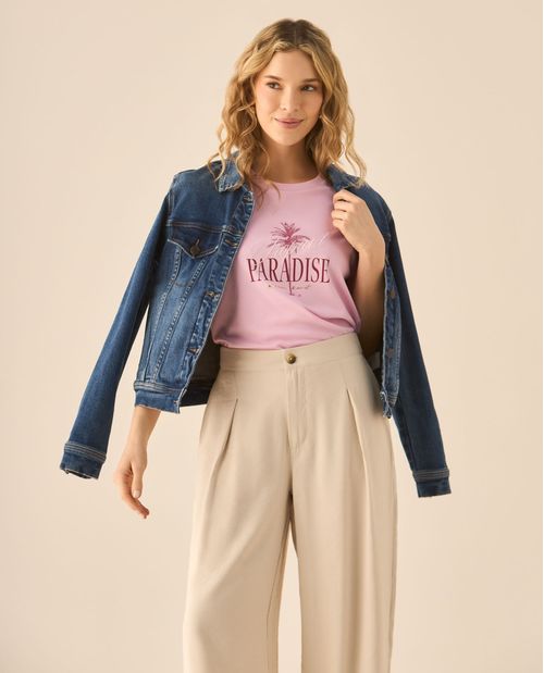 Camiseta básica con estampado para mujer
