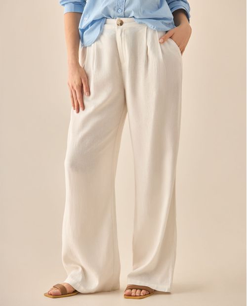 Pantalón bota recta con elastico posterior para mujer