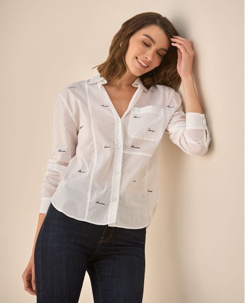 Camisa clásica manga larga para mujer