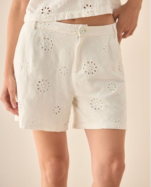 Bermuda de tela fluida para mujer