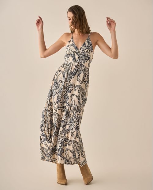 Vestido con escote en V para mujer