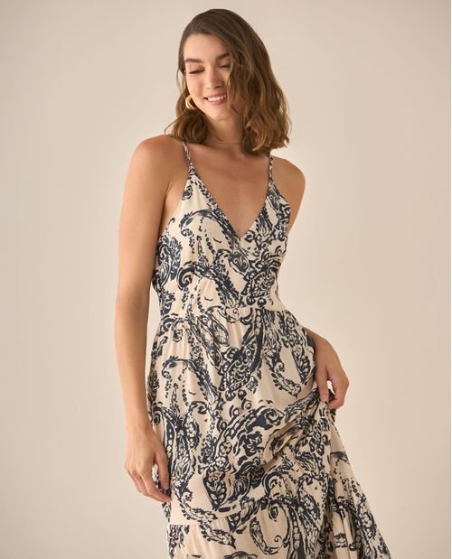 Vestido con escote en V para mujer