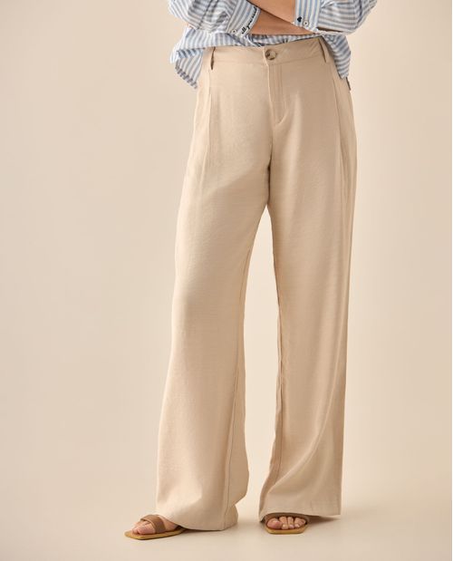 Pantalón bota recta amplia para mujer