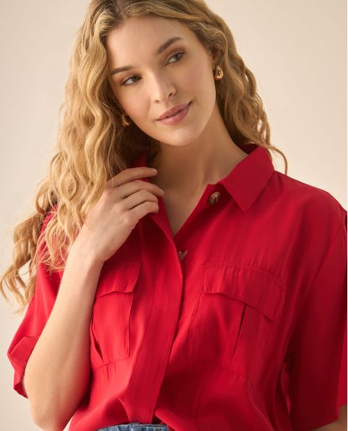 Camisa cuello clásico para mujer