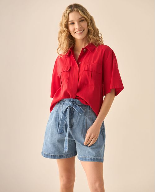 Camisa cuello clásico para mujer