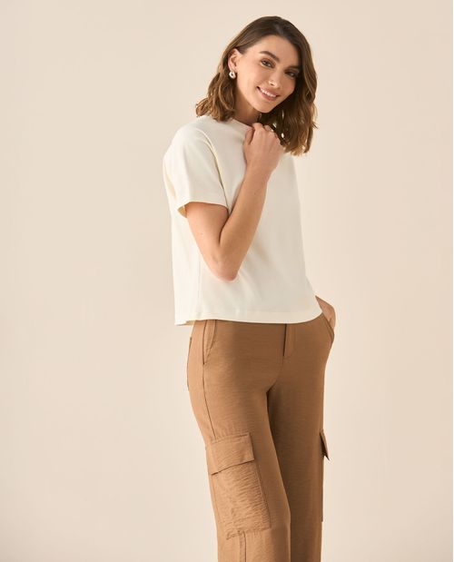 Camiseta manga corta de tacto suave para mujer