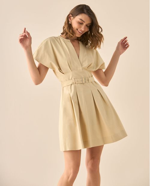 Vestido corto con tablas para mujer