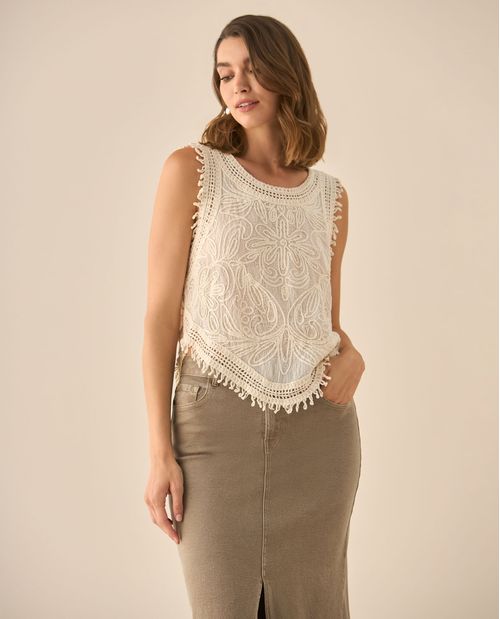 Camisa manga sisa tejida para mujer