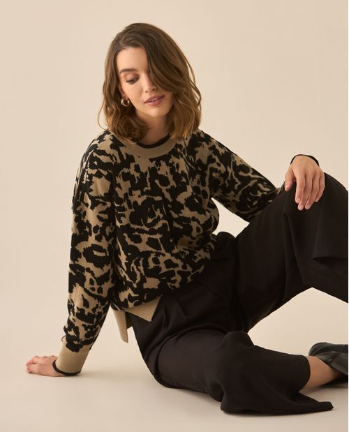 Tejido cuello redondo para mujer