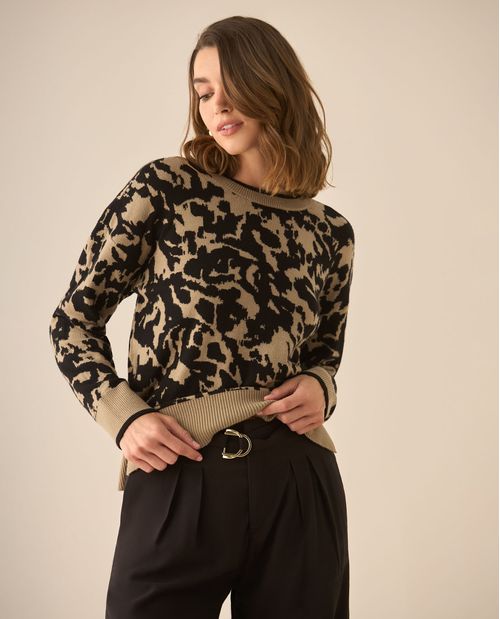 Tejido cuello redondo para mujer