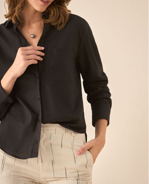 Camisa clásica manga larga para mujer