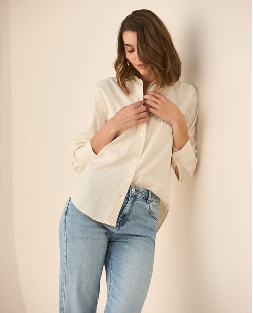 Camisa de rayas con brillo para mujer