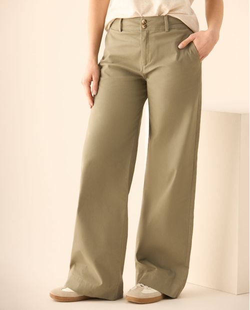 Pantalón clásico silueta recta para mujer