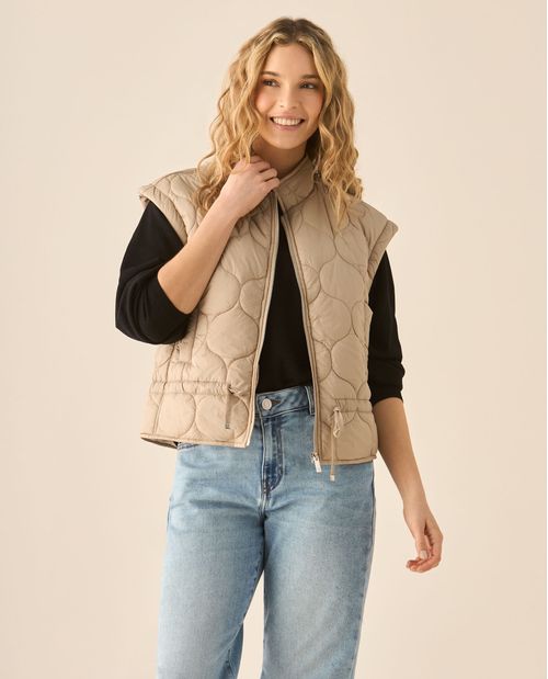 Chaleco de cuello alto para mujer